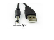 Cargar imagen en el visor de la galería, Adaptador 5V USB a 5V jack 5,5x2,1 mm