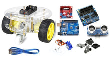 Cargar imagen en el visor de la galería, Chasis smart car Circular 4 ruedas Kit 4 Compatible con Arduino