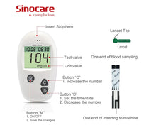 Cargar imagen en el visor de la galería, Glucómetro Sinocare + 50 Lancetas + 50 Tiras + Estuche