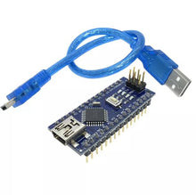 Cargar imagen en el visor de la galería, Placa desarrollo NANO Atmega 328p Mini USB + Cable USB