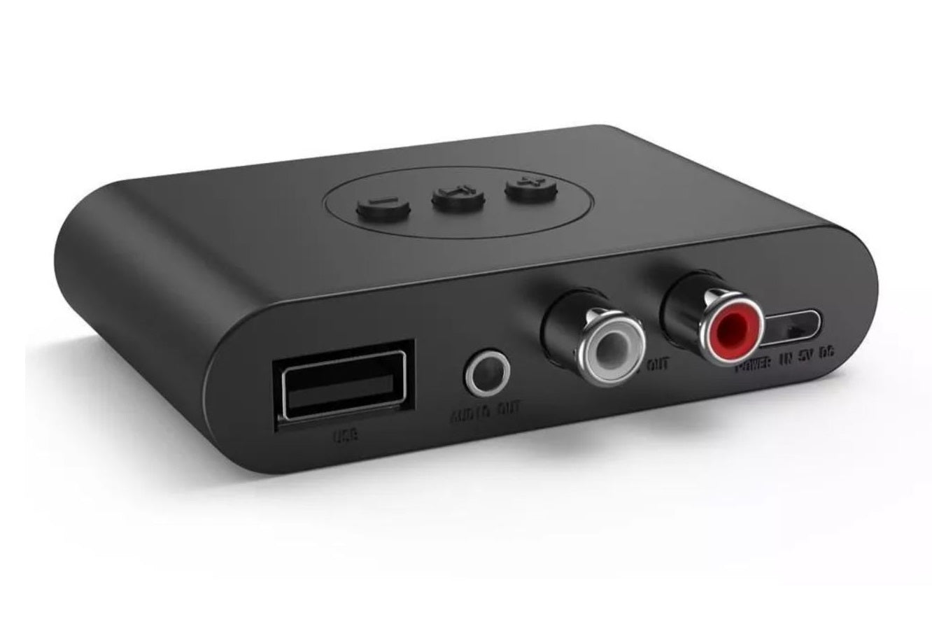 Transmisor y Receptor Bluetooth de Audio y Datos RX - TX BT 5.0 Pantalla LCD - Negro / Tamaño Único