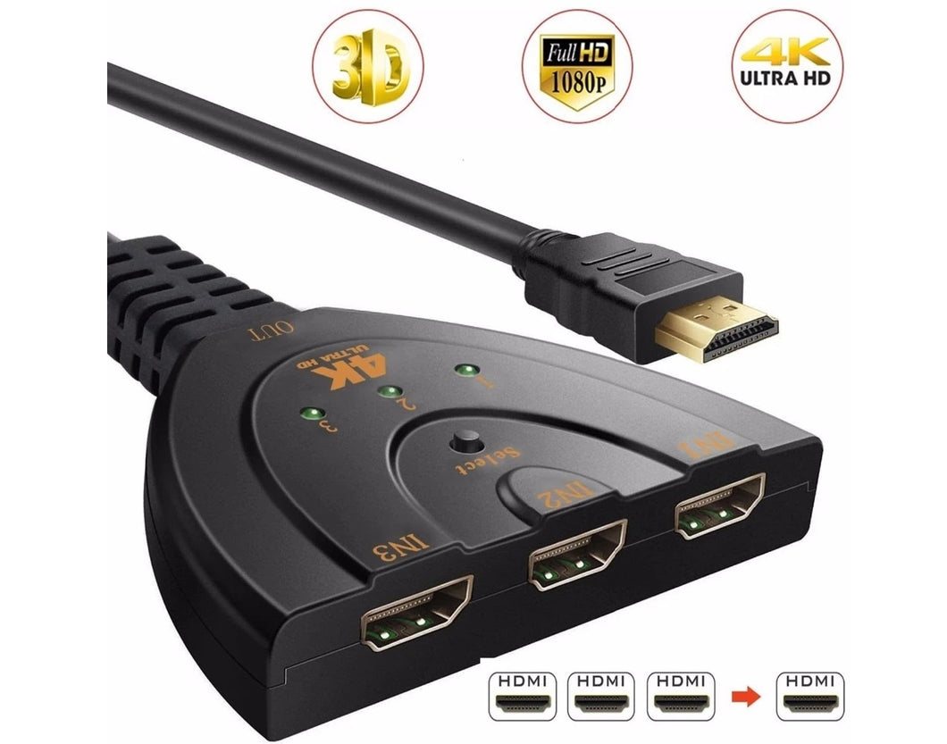 Adaptador Splitter Hdmi 4k 3x1 Selector