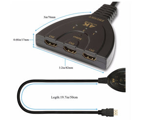 Adaptador Splitter Hdmi 4k 3x1 Selector