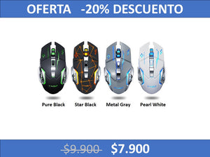 Mouse Gamer Inalámbrico Usb Recargable Led T-wolf