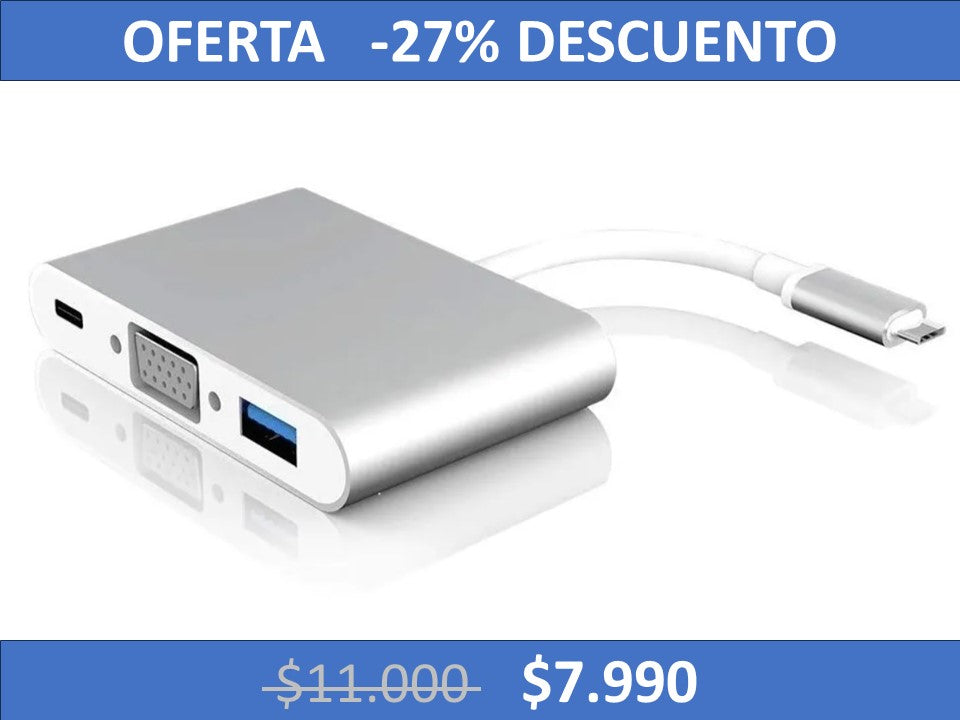 Adaptador Hub Tipo C Usb C A Vga 4k Usb 3.1 Tipo C Macbook