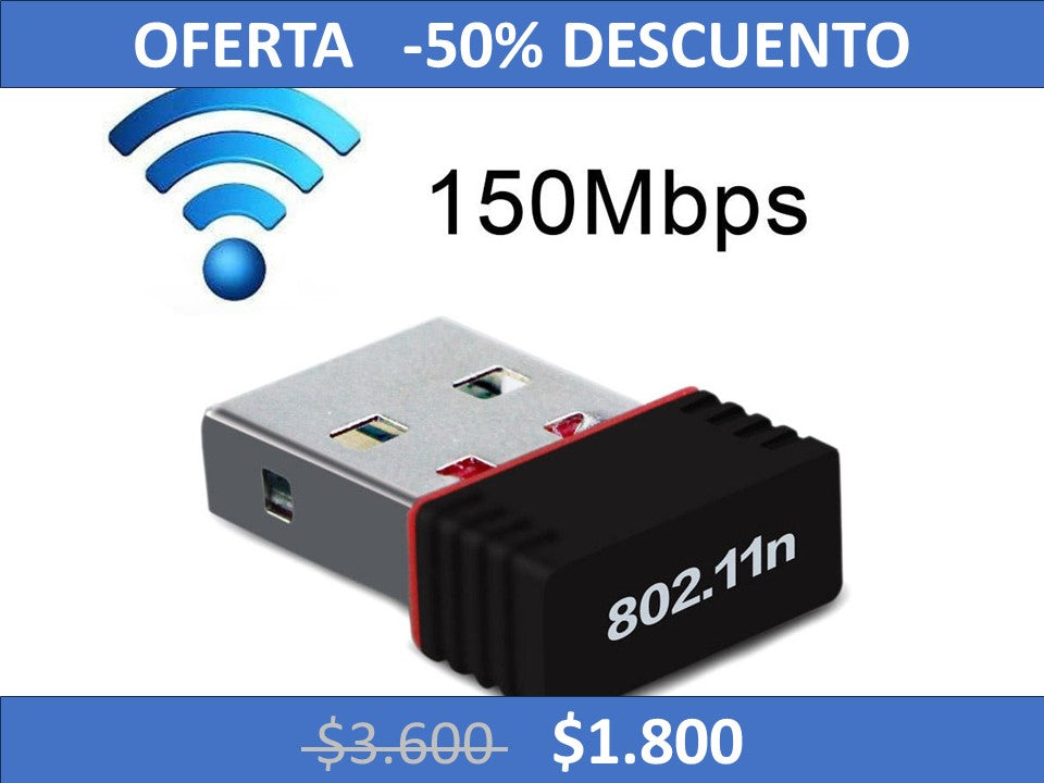 Adaptador Wifi Usb 2.0 150mbps 2,4 Ghz 802,11 B/g/n