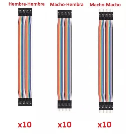 Pack 30 cables 20 cm (10 m-m + 10 h-h + 10 m-h)