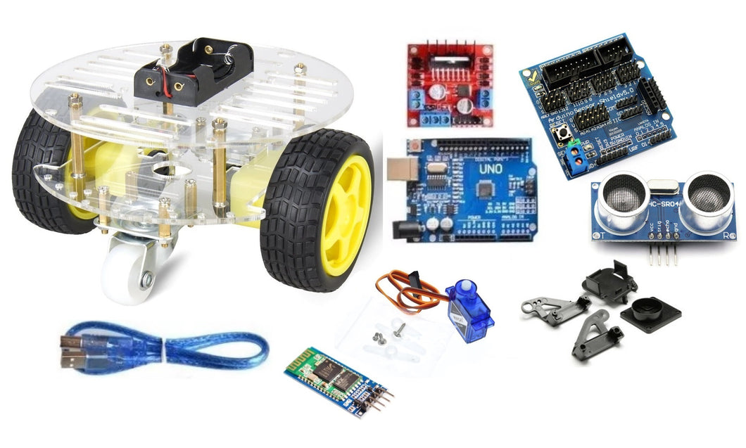 Chasis smart car Circular 4 ruedas Kit 6 Compatible con Arduino