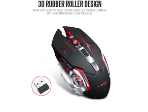 Mouse Gamer Inalámbrico Usb Recargable Led T-wolf