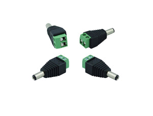 Conector Jack 5.5x2.1 mm macho y hembra