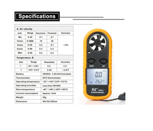 Anemómetro Digital Gm816 Con Termometro Incorporado