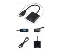 Cargar imagen en el visor de la galería, Conversor Adaptador Hdmi A Vga Con Audio 1080 Full Hd
