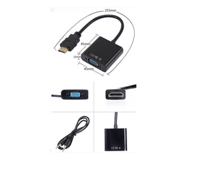 Conversor Adaptador Hdmi A Vga Con Audio 1080 Full Hd