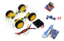 Cargar imagen en el visor de la galería, Chasis smart car 4 ruedas 4x4 Kit 2 Compatible con Arduino
