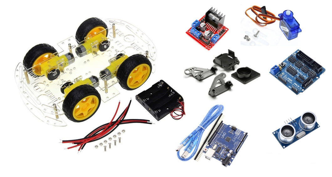 Chasis smart car 4 ruedas 4x4 Kit 4 Compatible con Arduino