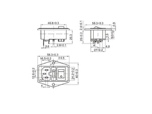 Zócalo Fuente Poder C14 Porta Fusible Interruptor