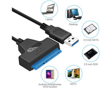 Cargar imagen en el visor de la galería, Cable Usb 3.0 A Sata 3 22 Pines 2.5 Pulgada
