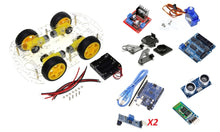 Cargar imagen en el visor de la galería, Chasis smart car 4 ruedas 4x4 Kit 5 Compatible con Arduino
