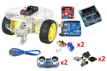 Cargar imagen en el visor de la galería, Chasis smart car Circular 4 ruedas Kit 5 Compatible con Arduino
