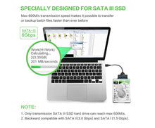 Cargar imagen en el visor de la galería, Cable Usb 3.0 A Sata 3 22 Pines 2.5 Pulgada
