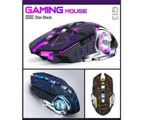 Mouse Gamer Inalámbrico Usb Recargable Led T-wolf