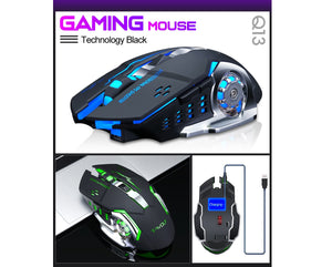 Mouse Gamer Inalámbrico Usb Recargable Led T-wolf